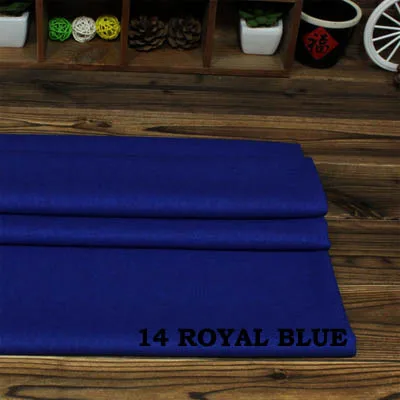 14 royal blue Хлопок/лен ткани фиолетовый розовый оранжевый зеленый серый хаки сплошной цвет для DIY Одежда Платье Брюки подушки ручной работы Текстиль - Цвет: 14 royal blue