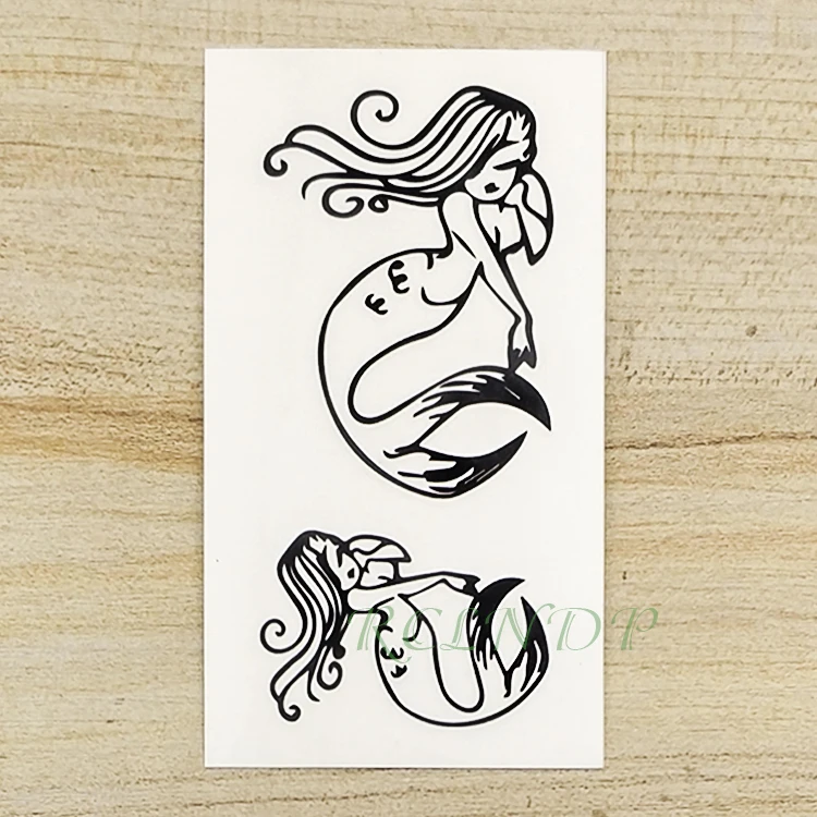 Водонепроницаемая Временная тату наклейка Русалочка сексуальная поддельная
