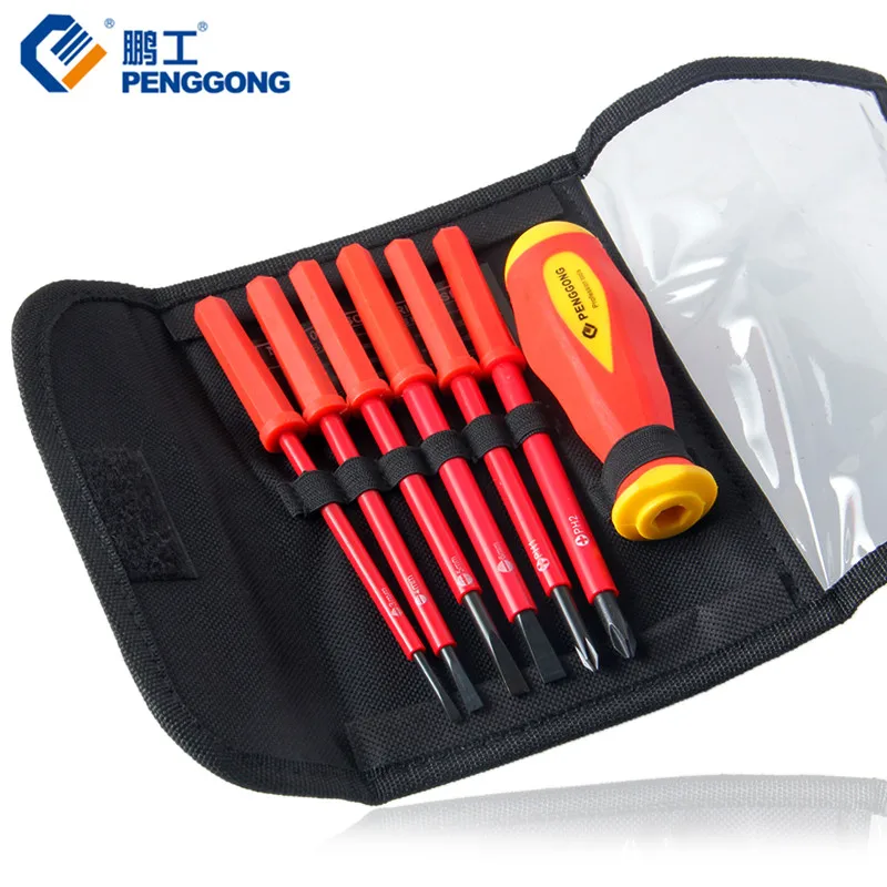 

7Pcs Electrician Dedicated Insulated Screwdriver Set Slotted Phillips 1000V High Voltage Resistant Hand Tool Set