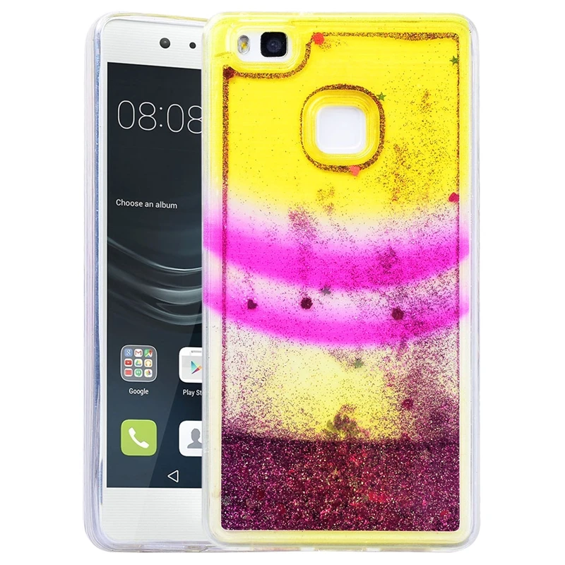 Чехол для телефона Yokata Quicksand Rainbow Huawei P9 Lite мягкий Блестящий Прозрачный Бампер TPU