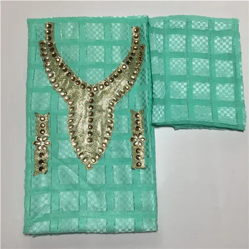 High quality silk fabric for lady dress embroidered george silk fabric African metallic silk fabric 114cm/8mm 5+2 yards 12L06283 - Цвет: same as picture2