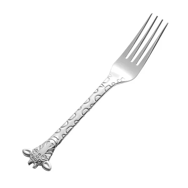 fork 2 Креативная 304 ложка-вилка из нержавеющей стали с рисунком жирафа для кофейного торта, десерта, мороженого, вилки, ложки, роскошная Бытовая Посуда - Цвет: fork 2