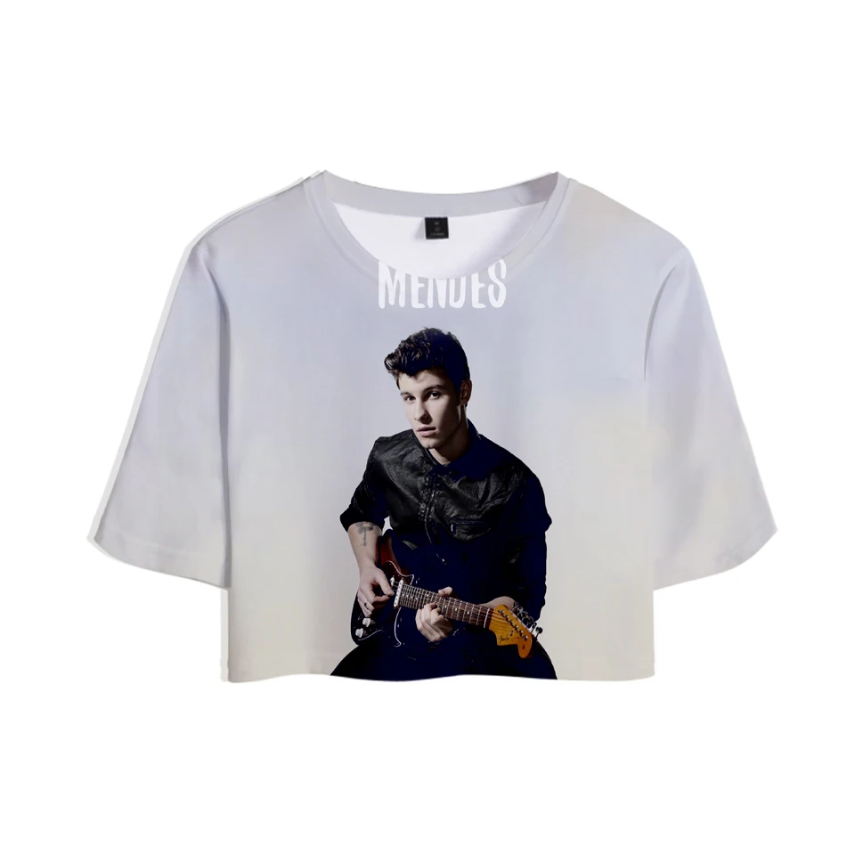 Женские кроп топы с 3D принтом Shawn Mendes модные летние модели 2019 лидер продаж