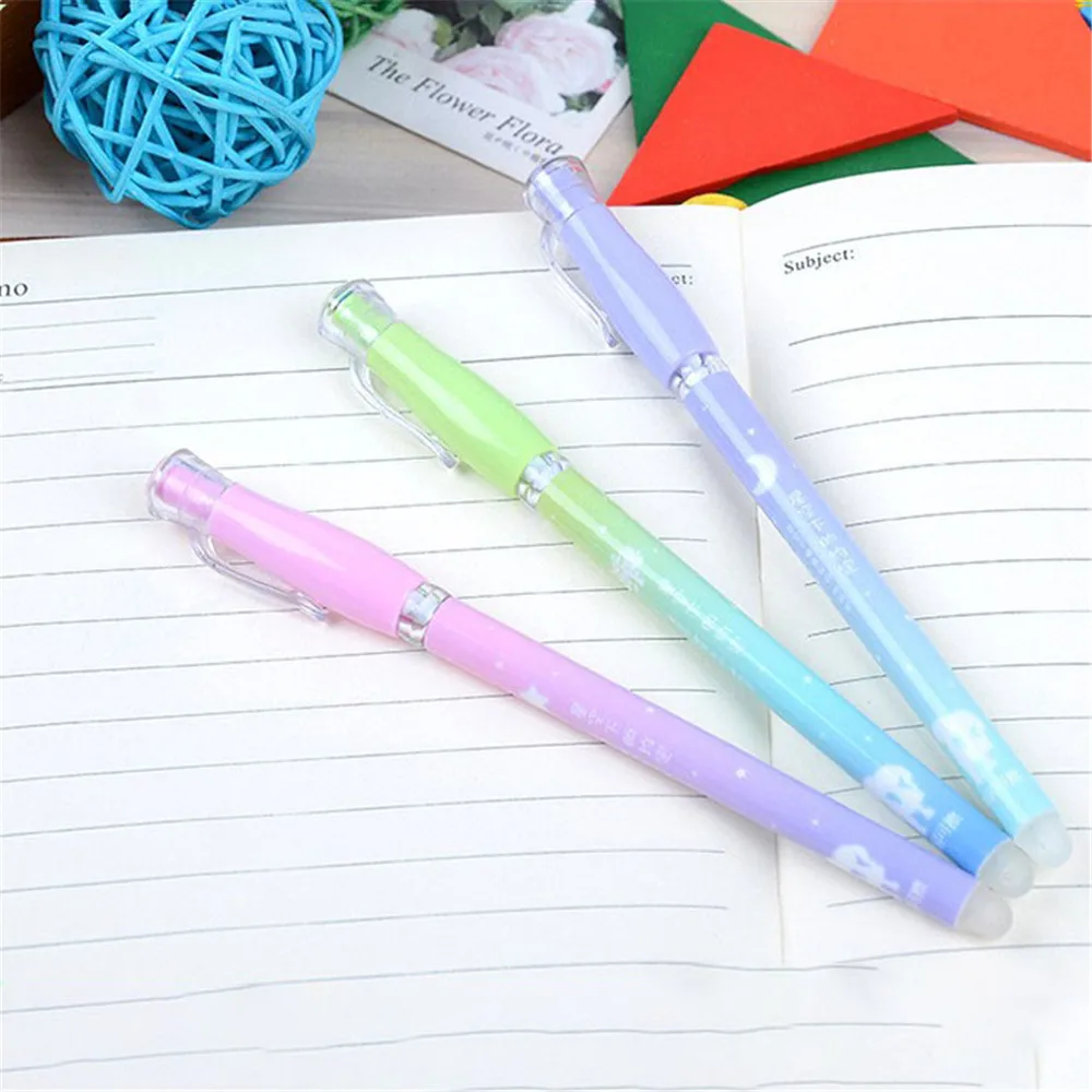 3Pcs Stars moon Candy coloured Gel Pen 0.38mm Black Ink Signature Pens Shining Kids Gift School Office Supplies Stationary|Гелевые ручки|