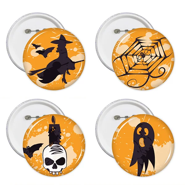 4 шт Хэллоуин ведьмы пенсиары Череп Призрак иллюстрация значок творческая