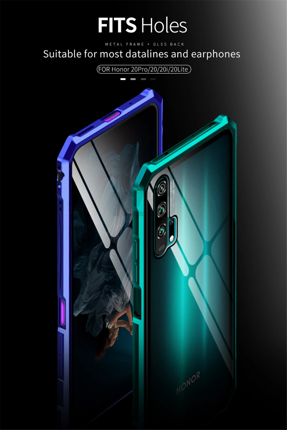 Роскошный противоударный защитный чехол для huawei Honor 20 Lite Pro 20i Honor20, металлический бампер и Задняя стеклянная крышка для телефона Honor 20 Lite, чехол