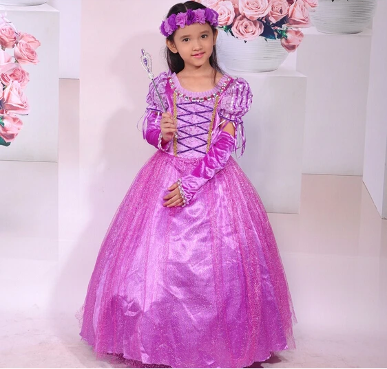 Фиолетовое платье Софии для маленьких девочек Детские платья принцессы детский