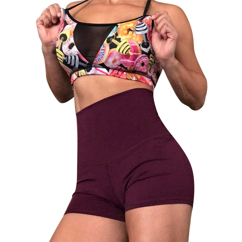 Sexy Push Up Fitness Shorts Women 2018 Summer High Waist Compression Workout For Active Wear Breath short feminino | Женская одежда