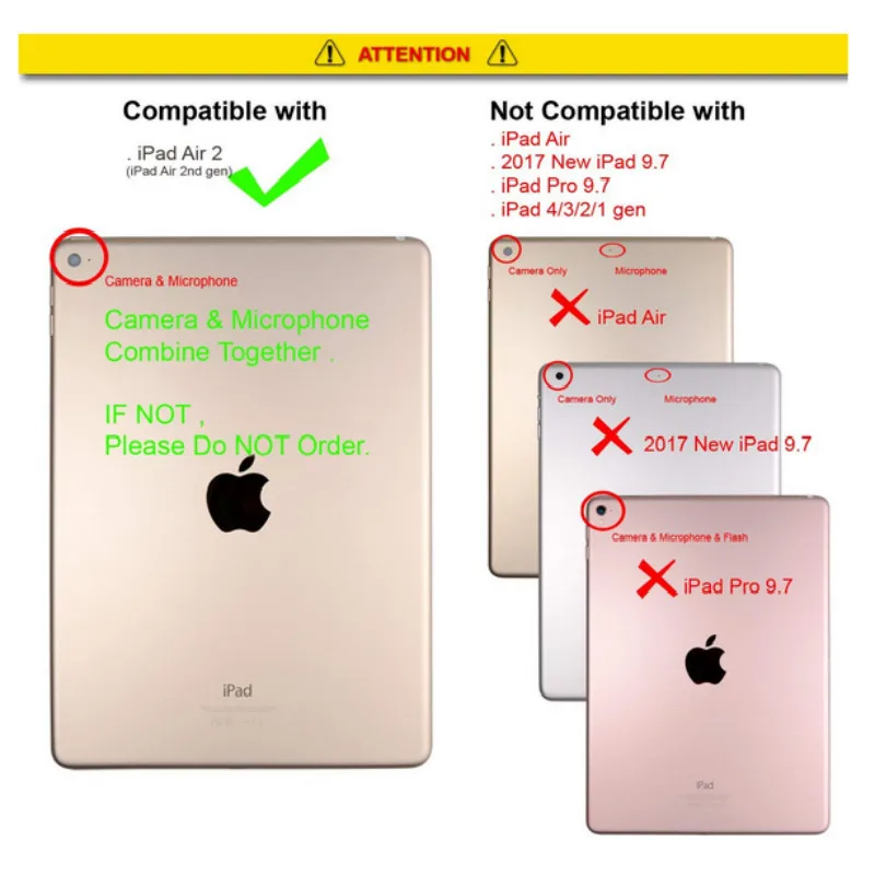 Чехол для iPad Air 2 чехол 1566 A1567 смарт с автоматическим спящим/пробуждением