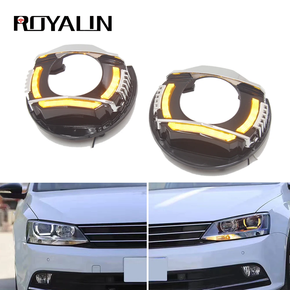 Светодиодный фонарь ROYALIN для VW Jetta MK6, ходовые огни с сигналом поворота, отражатель для дневного света Jetta A6, светодиодный, сделай сам