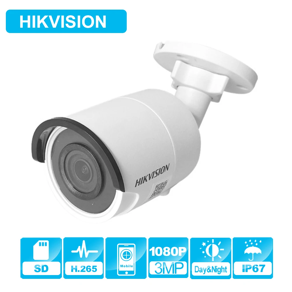 В наличии Hik CCTV Камера H.265 IP DS 2CD2035FWD I 3MP очень низкой освещенности сети пуля с ИК