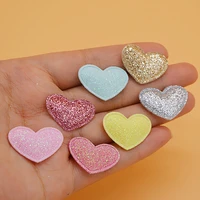sew on 2 12 6cm 80 pcslot shiny small heart appliques for cloth decoration hair accessories free shipping