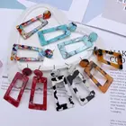 Женские акриловые серьги, цветные круглые геометрические серьги, массивные винтажные длинные серьги в форме капли, EB446, 2019