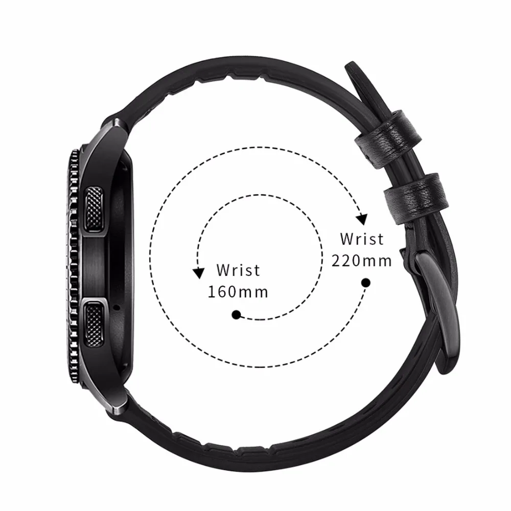 Кожаный ремешок для samsung Galaxy watch 46 мм/gear S3 Frontier/Классический 22 мм ремешок для часов correa силиконовый браслет ремень amazfit xiomi