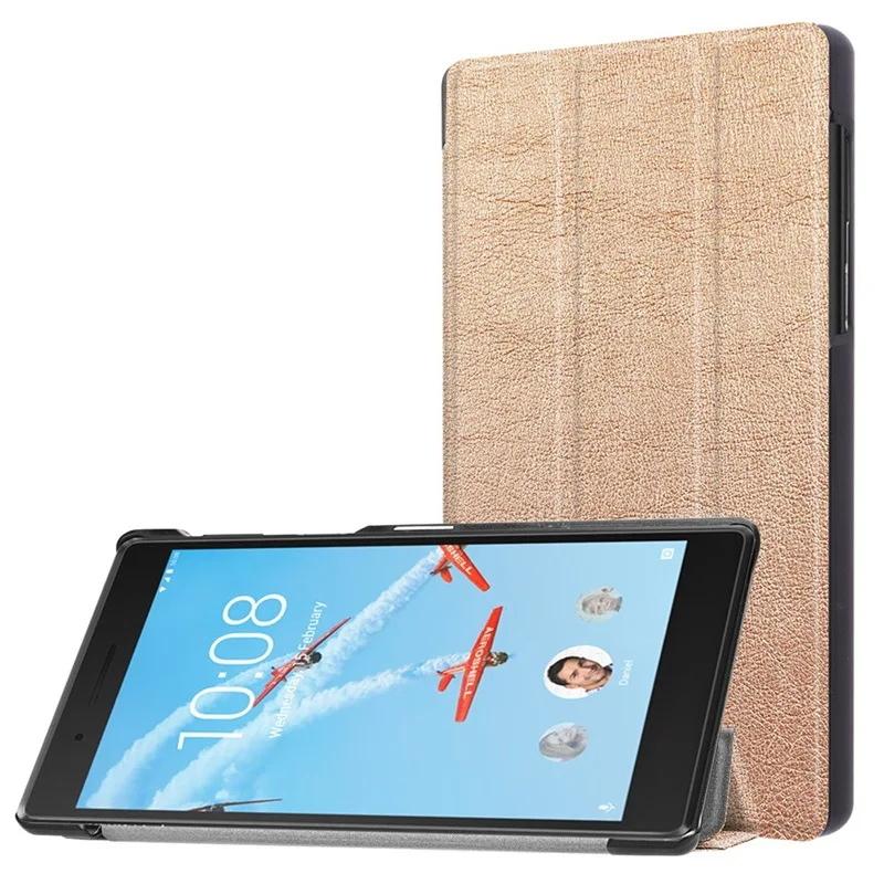 Gold Для lenovo Tab 7 Tab7 TB-7504X 7504F/N 7 дюймов Смарт из искусственной кожи чехол для lenovo tb-7504F 7504X" защитный чехол - Цвет: Gold