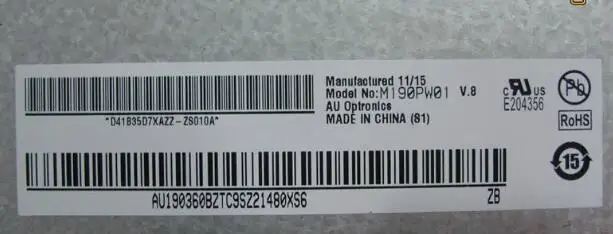 

New 19-inch panel M190PW01 V.8 M190PW01 V8 M190PW01V8 1440 x900