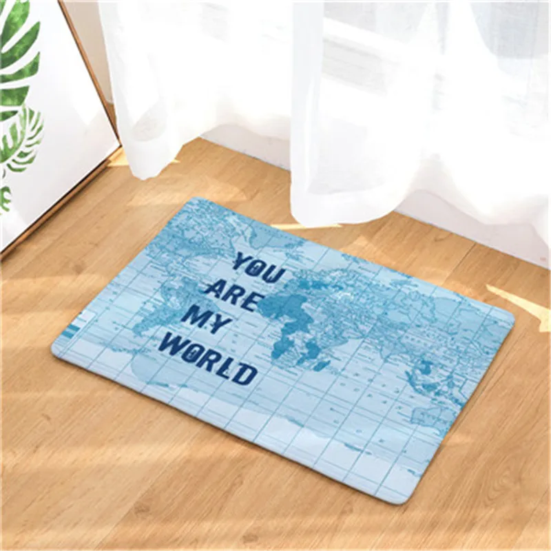 Впитывающий дверной нескользящий коврик винтажный ковер с принтом карты мира