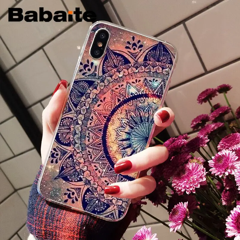 Мягкий чехол для телефона Babaite с изображением цветов Мандалы На Заказ iPhone X XS MAX 6 6S
