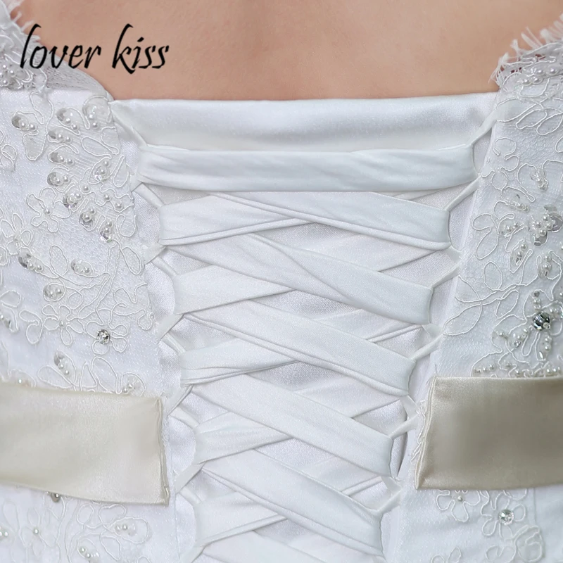 Lover Kiss элегантный v-образный вырез Кружевной Белый/слоновой кости Половина рукава