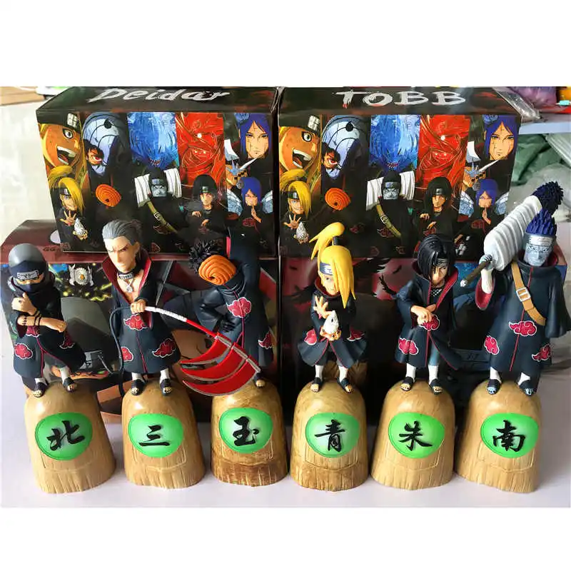 Full Set OPP Полный набор Наруто Shippuden Kakuzu Hidan Uchiha Itachi Hoshigaki Kisame Deidara Tobi Акацуки боль фигурка коллекция модель - Цвет: Full Set OPP