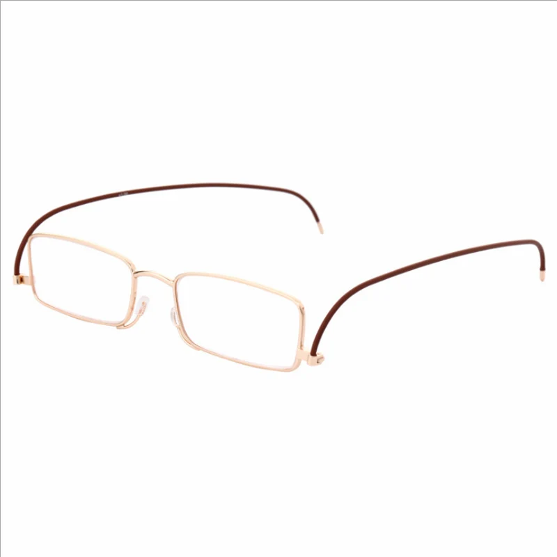 

Comfortable and elegant high quality long leg reading glasses clear metal frame reading glasses and glasses case