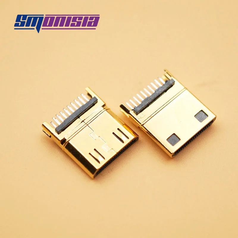 100 шт./лот мини микро HDMI-совместимая штепсельная вилка 19PIN разъем типа C шина 1 0
