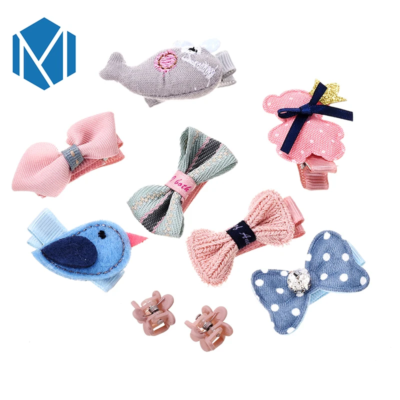 9pcs NewBaby Girls Bow Hair Clips Set Gift Headwear Safety Crown Barrettes Flower Kids Accessories barrette cheveux fille | Аксессуары