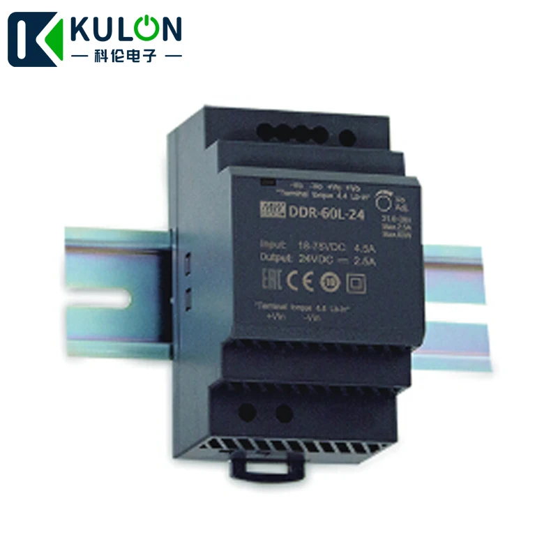 

Meanwell DDR-60G-12 60 Вт Dail Rail импульсный источник питания 9 ~ 36 В вход 12 В 5A преобразователь постоянного тока в постоянный ток