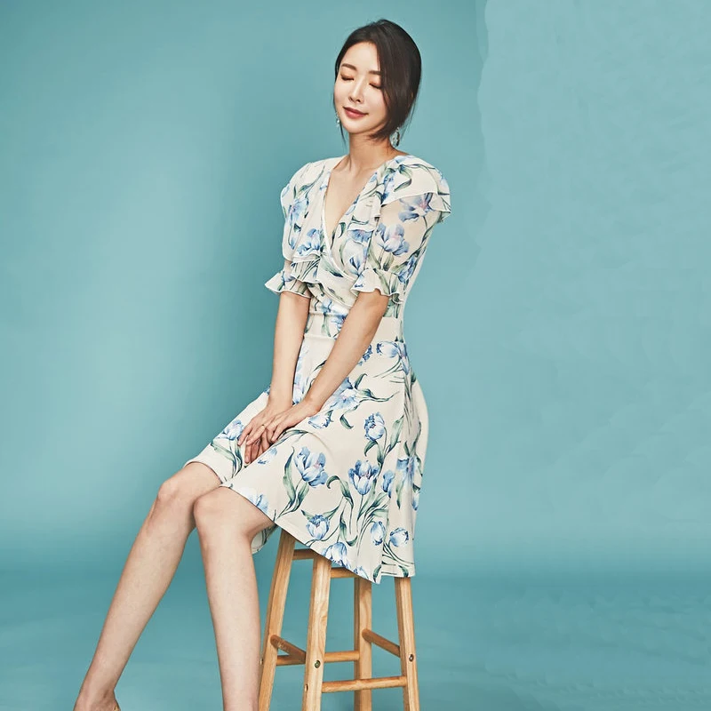 2019 новое летнее модное женское платье с принтом тонкие платья дизайн и цвет 6182 |