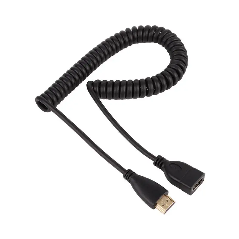 Переходник с HDMI на прямой угол Mini Micro Hdmi пружинный гибкий кабель V1.4 DSLR HD