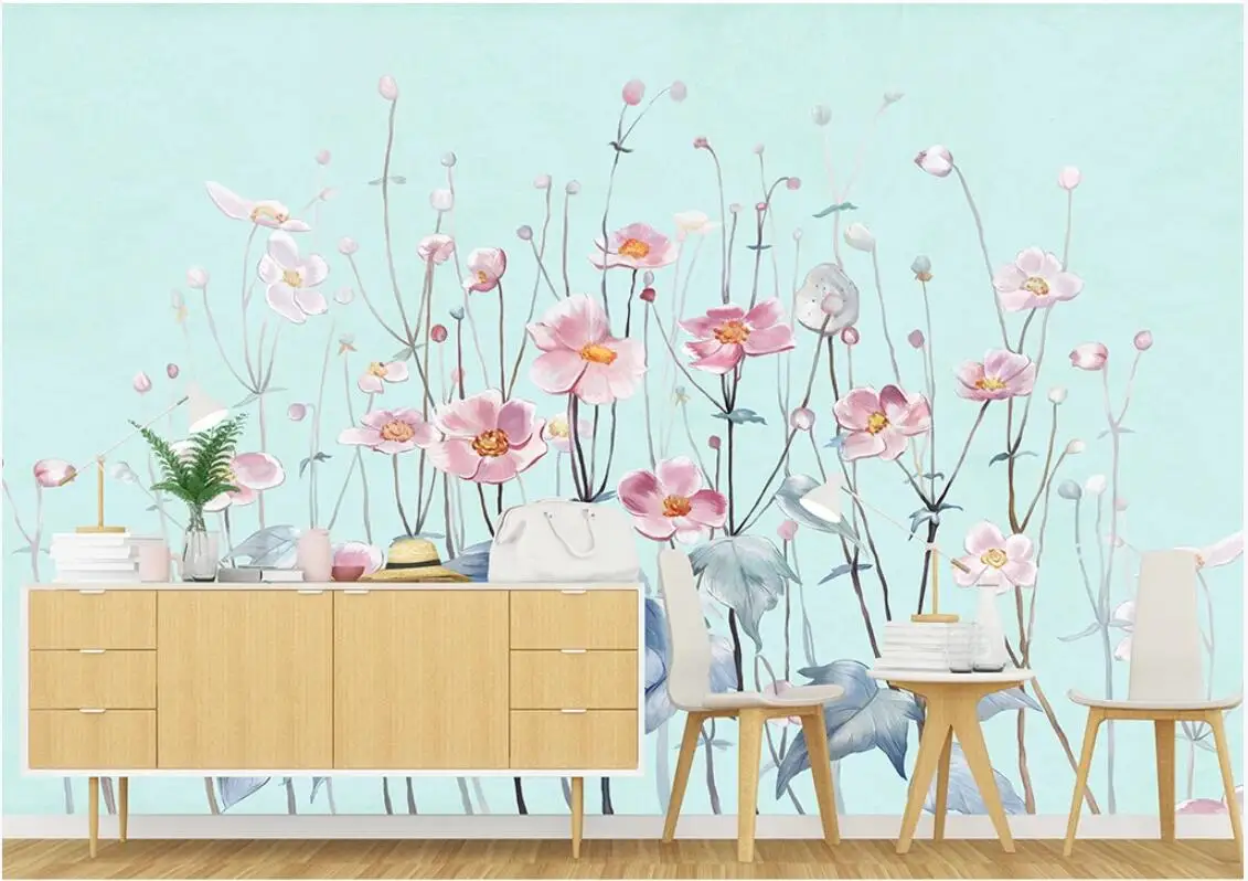 Пользовательские фото обои 3d цветы настенные фрески Роскошные Настенные бумаги