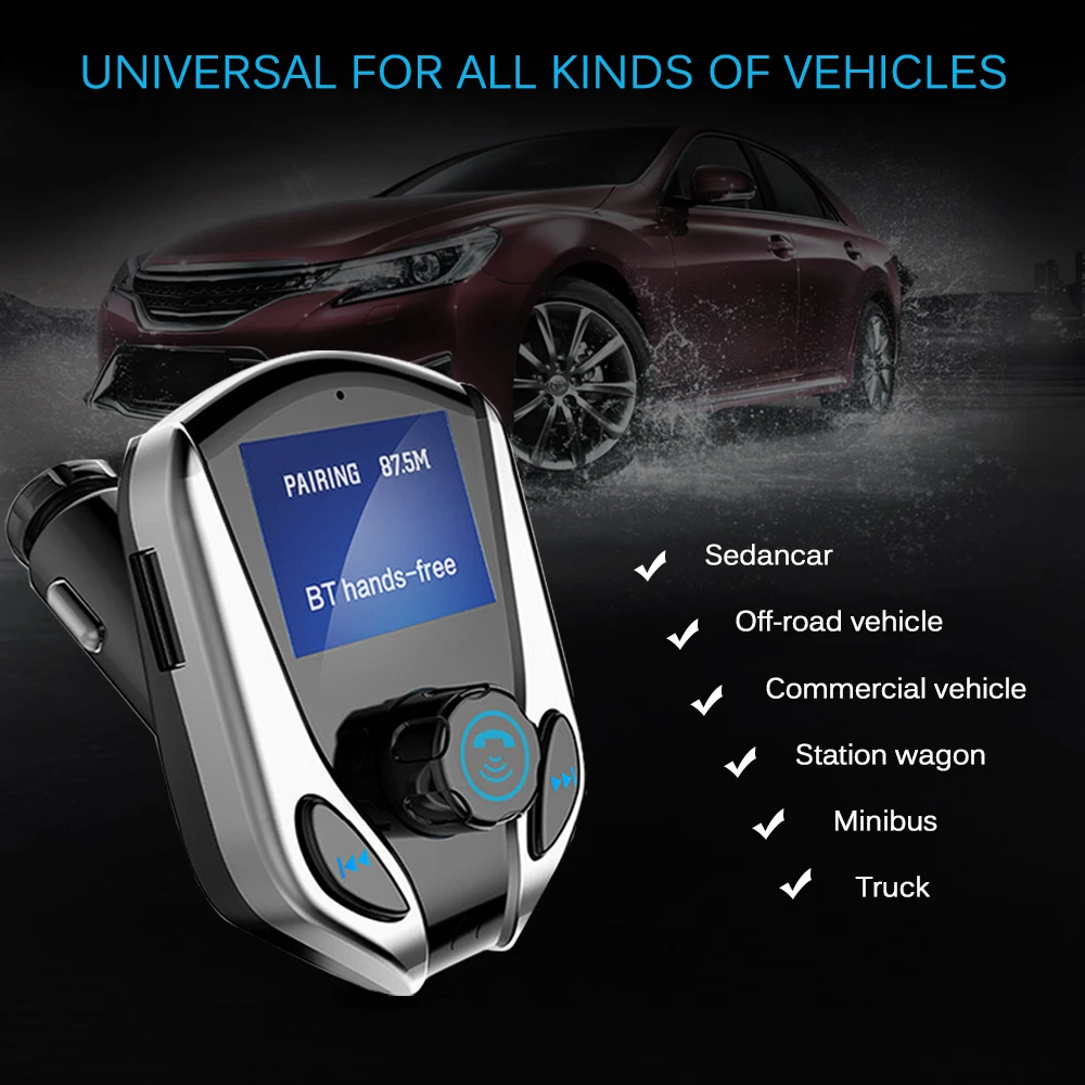 Автомобильный MP3 аудио плеер Bluetooth FM передатчик беспроводной модулятор