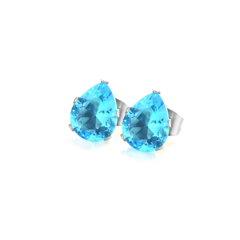 7*9MM 7 Zircon Crystal Stud Earring Sets For Women Heart Design Silver Stainless Pendientes N20 | Украшения и аксессуары