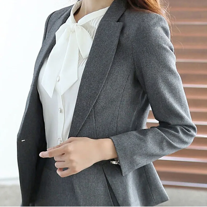 Женский офисный костюм из блейзера и юбки офисная форма пиджак с разрезом