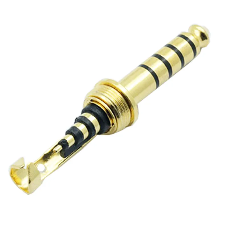 

100pcs/lot Jack 4.4mm 5 Poles Male Plug Carbon Fiber 4.4 MM 5 Poles Stereo Plug Soldering Headphone Wire Connector for 6MM Cable