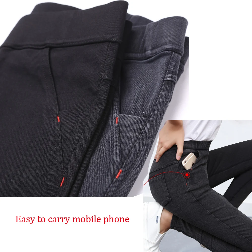 Женские зимние брюки Slim Fit Skinny Брюки с флисовой подкладкой эластичные с высокой талией Джеггинсы Pull On термоджинсы узкие брюки белый черный
