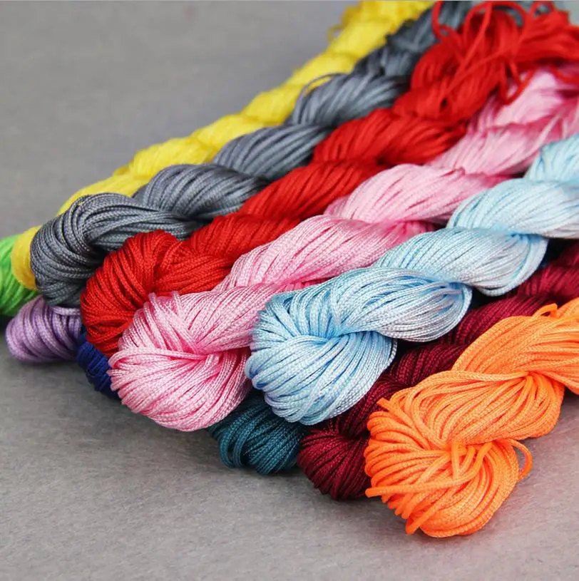 Плетеный нейлоновый шнур для браслетов ювелирные украшения 24 метра 1 мм цвет