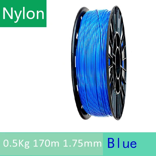 Дерево/PETG/TPU = FLEX/нейлон/TABS Филамент пластик YOUSU для 3d принтера ANET ENDER/1 кг 340 м/диаметр 1,75 мм/ из города - Цвет: NYLON blue  0.5kg