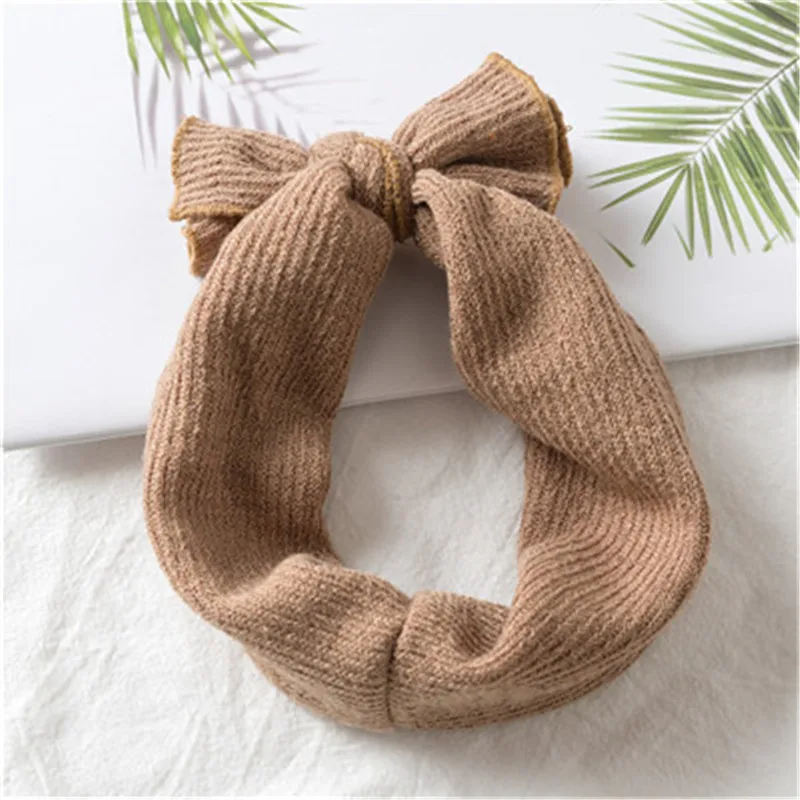 Cute Baby Girl Headbands Knitted Newborn Baby Bows Haarband Turban Head Warm head band Infant Toddler Hair band Bebes Acessorios