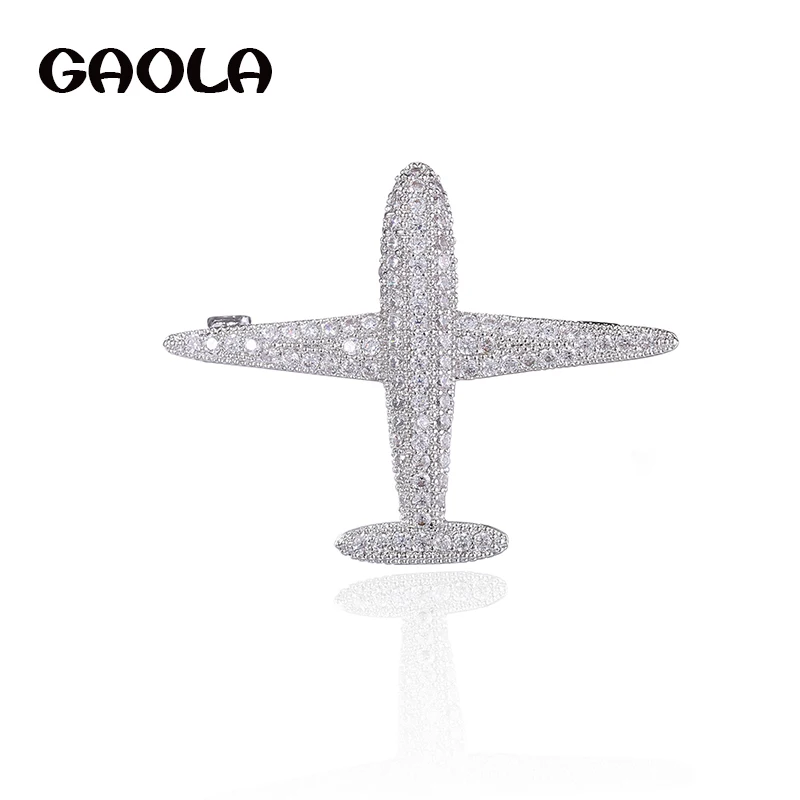 

GAOLA New Fashion Classic Cubic Zirconia Airplane Brooches For Women Gifts Or Party Brooch GLX0217