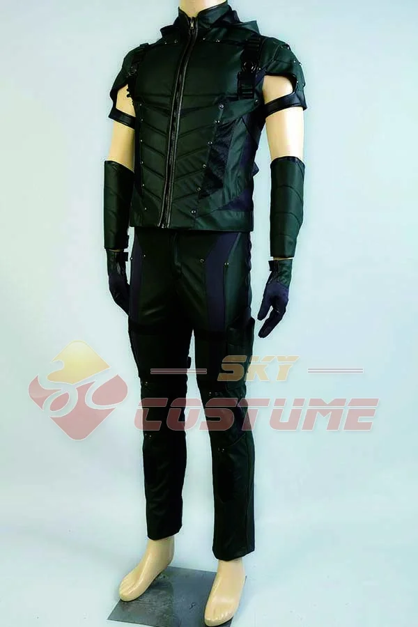 Стрела сезон 4 Косплэй костюм супергероя Oliver Queen кожаная форма полный комплект