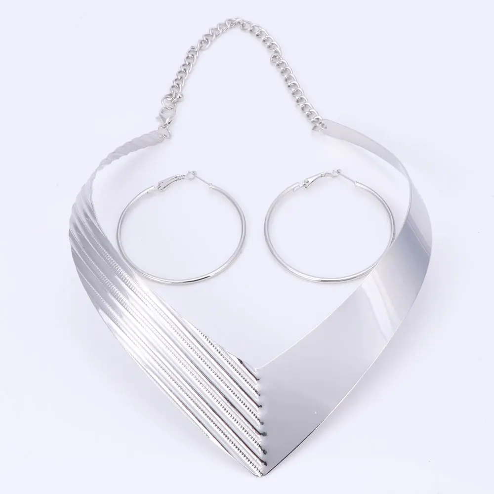 Женский ювелирный комплект из колье и серёг нержавеющей стали 316L|necklace shirt|earring