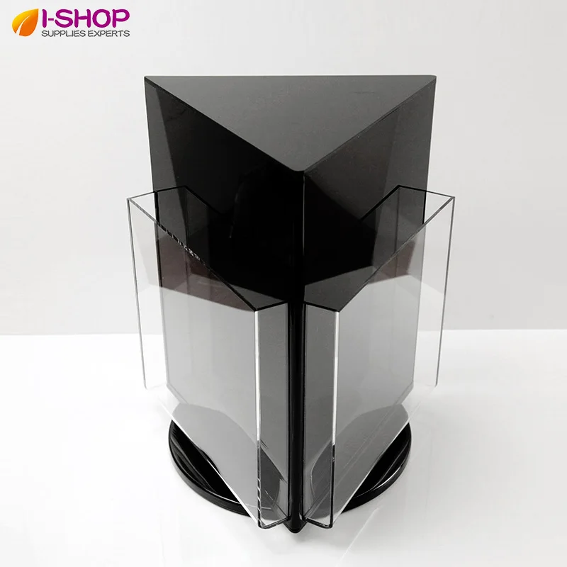 Вращающийся столешницы Дисплей 3 сторонняя журнал Размеры S брошюра стойку