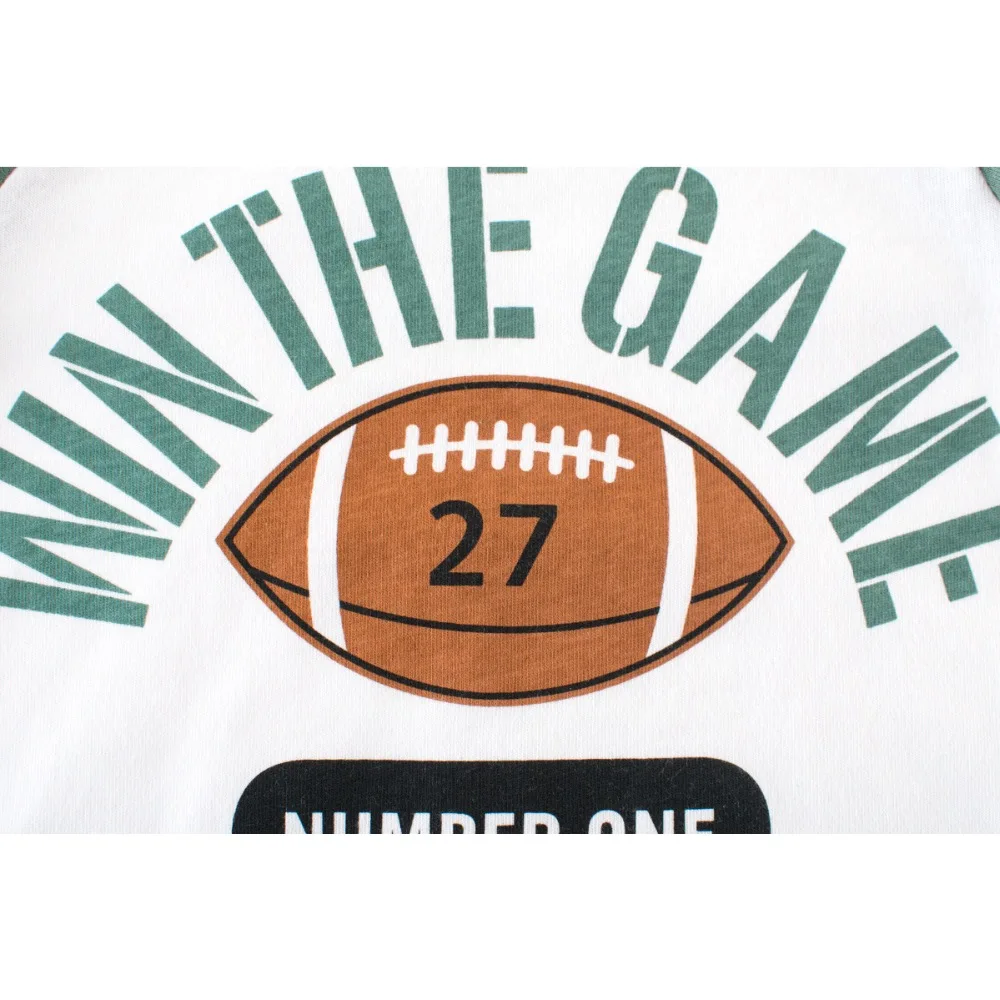 Футболки для мальчиков Симпатичные Fun регби топы девочек осень зима Детская