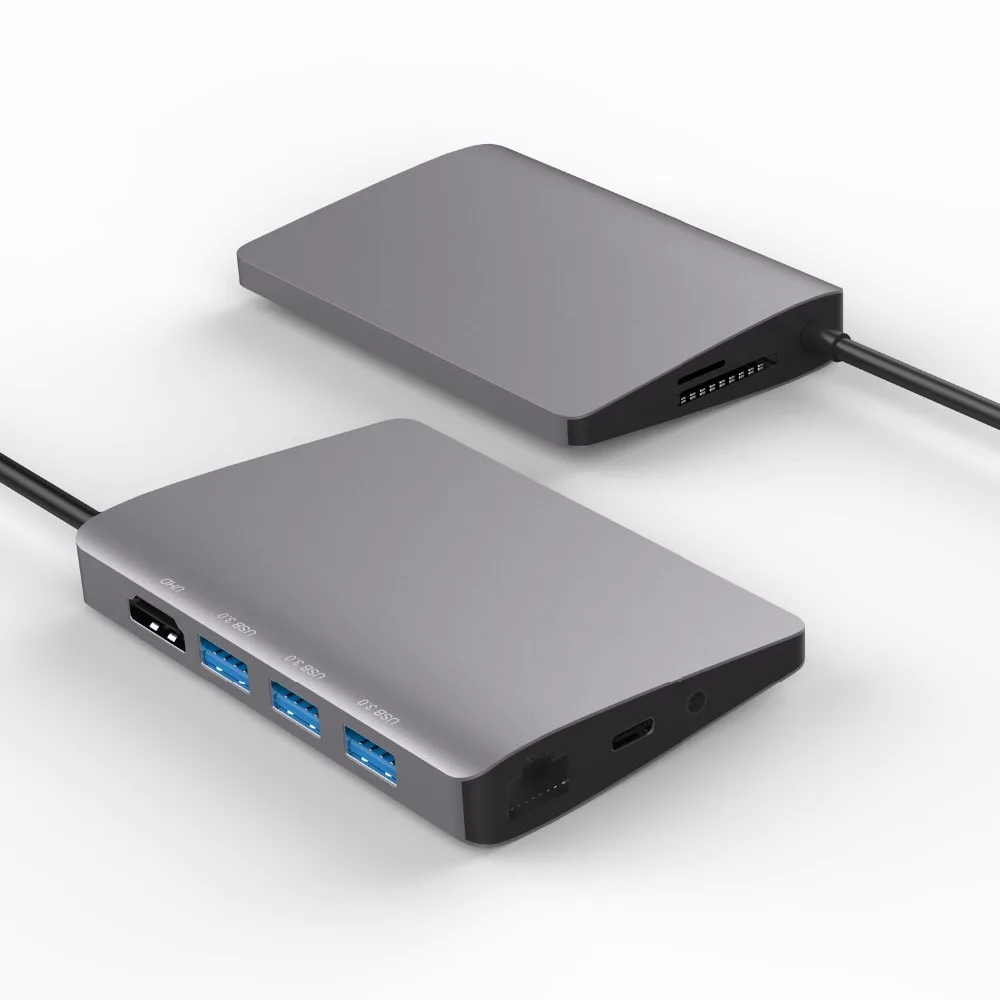 Концентратор USB Type C 3 1 до 4K HDMI совместимых с 5 мм разъем для наушников VGA RJ45 SD/TF 0