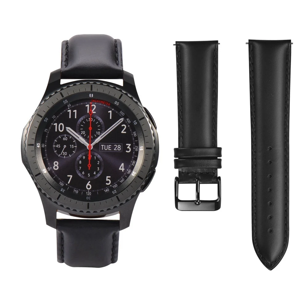 Ремешок URVOI для Samsung Galaxy Gear S3 R760 R770 черный ремешок из натуральной кожи