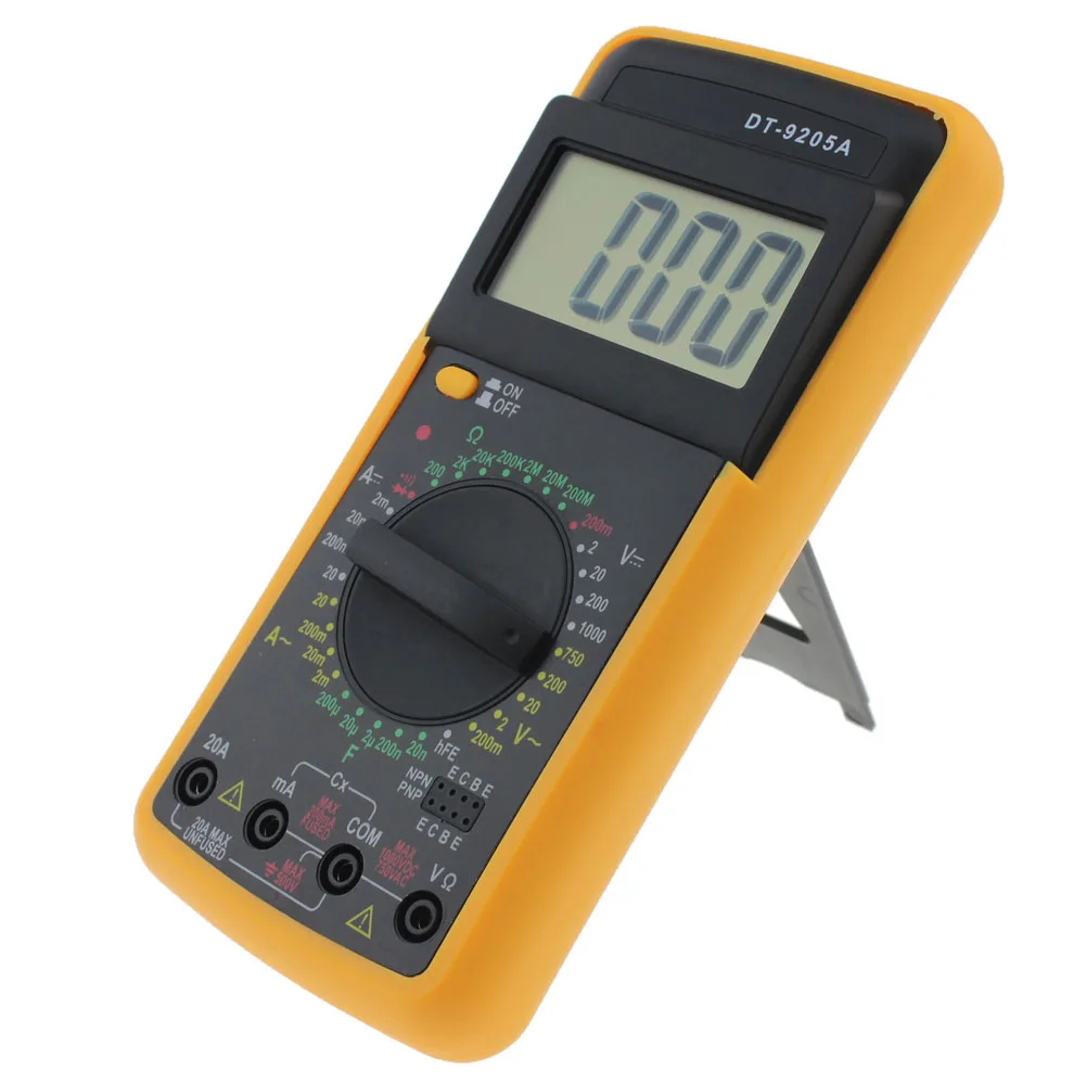 DT 9205A Цифровой мультиметр ЖК дисплей AC/DC Вольт Ампер сопротивление измеритель