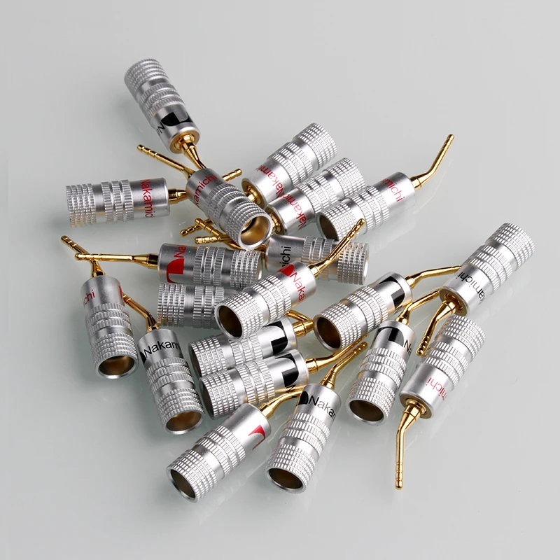 20pcs/Set Banana Musical Speaker Cable Plugs Red 10 &amp Black Acicular Adapers 2mm Copper Gold-plated Wire Connectors - купить по