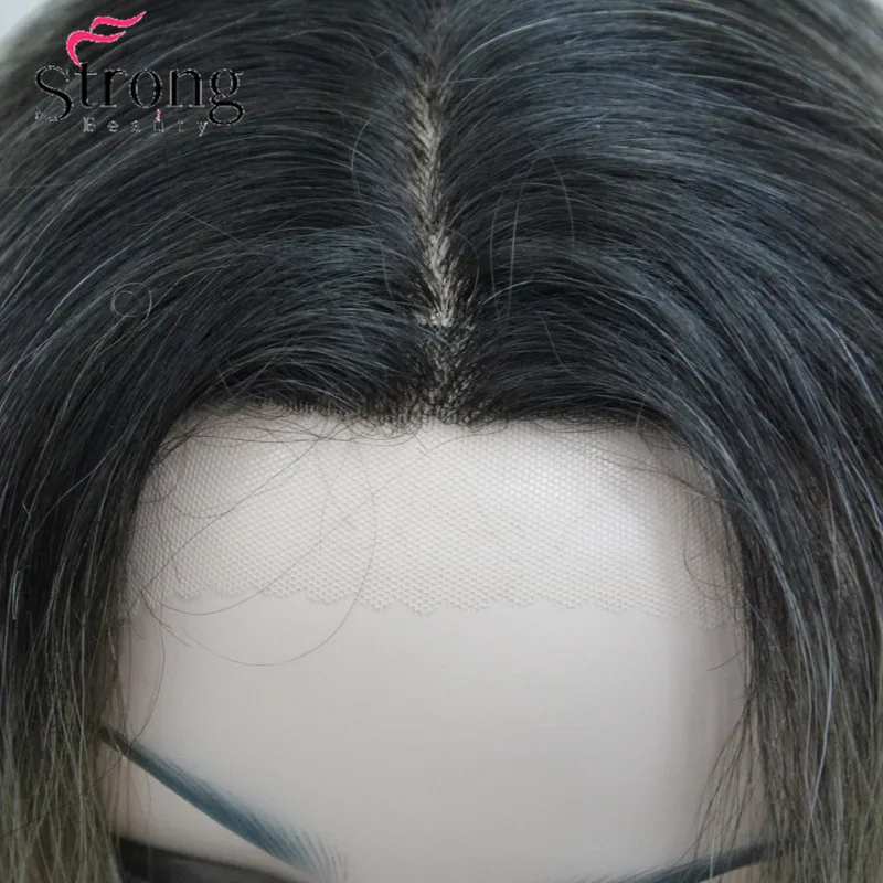 StrongBeauty длинный термостойкий парик блонд омбре с волнистыми кружевами спереди|wig