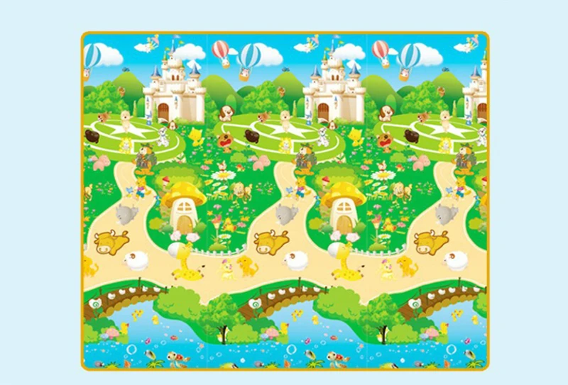 Детский игровой коврик, 200*180*0,5 см/1 см, для ползания, двойная поверхность, Детский ковер, креативный мультяшный дизайн, развивающий коврик для детей, игровой коврик